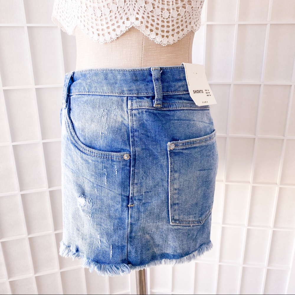 ZARA TRF DENIM High Rise Cutoff Shorts - Picture 5 of 10